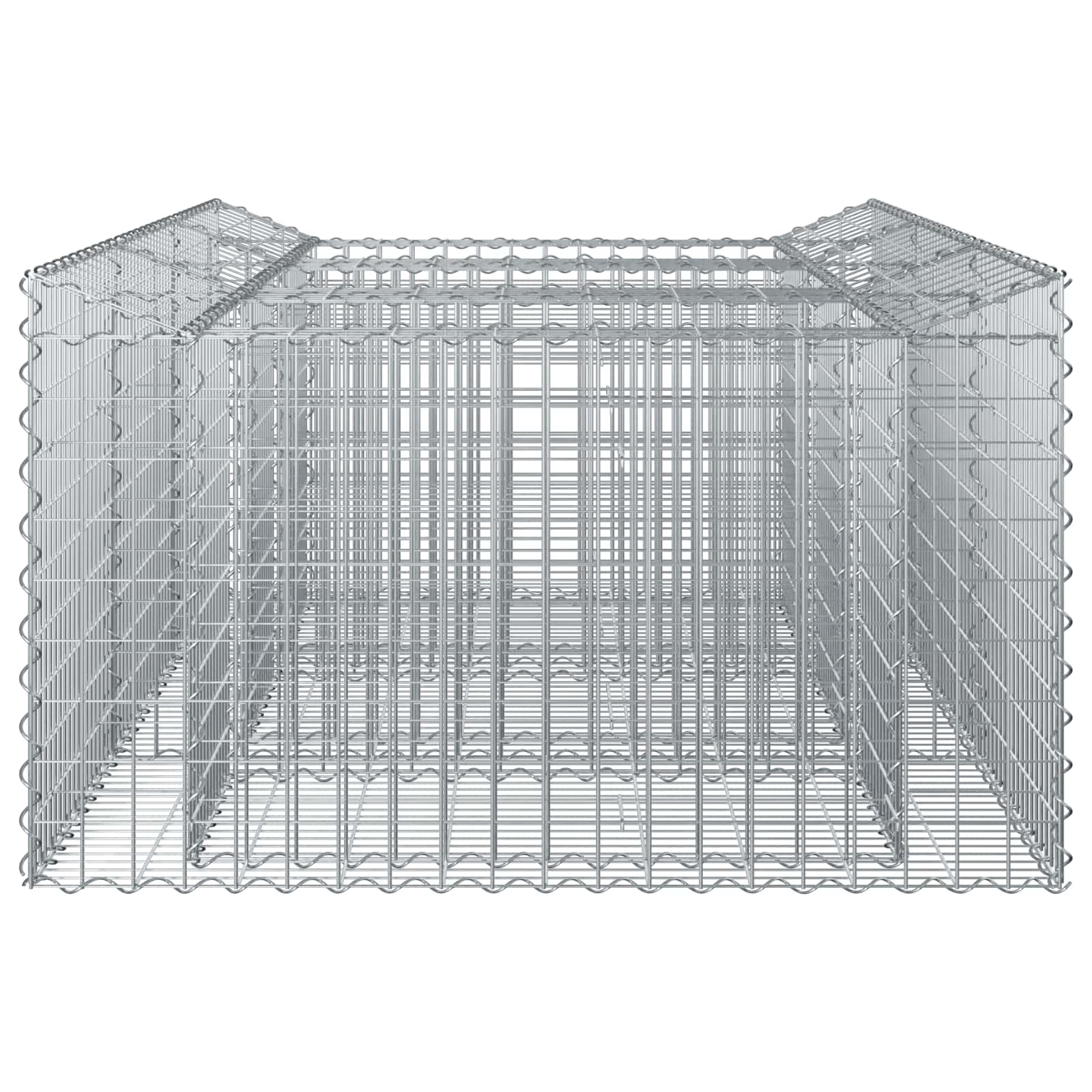 Gabionen-Hochbeet 2 pcs Silber