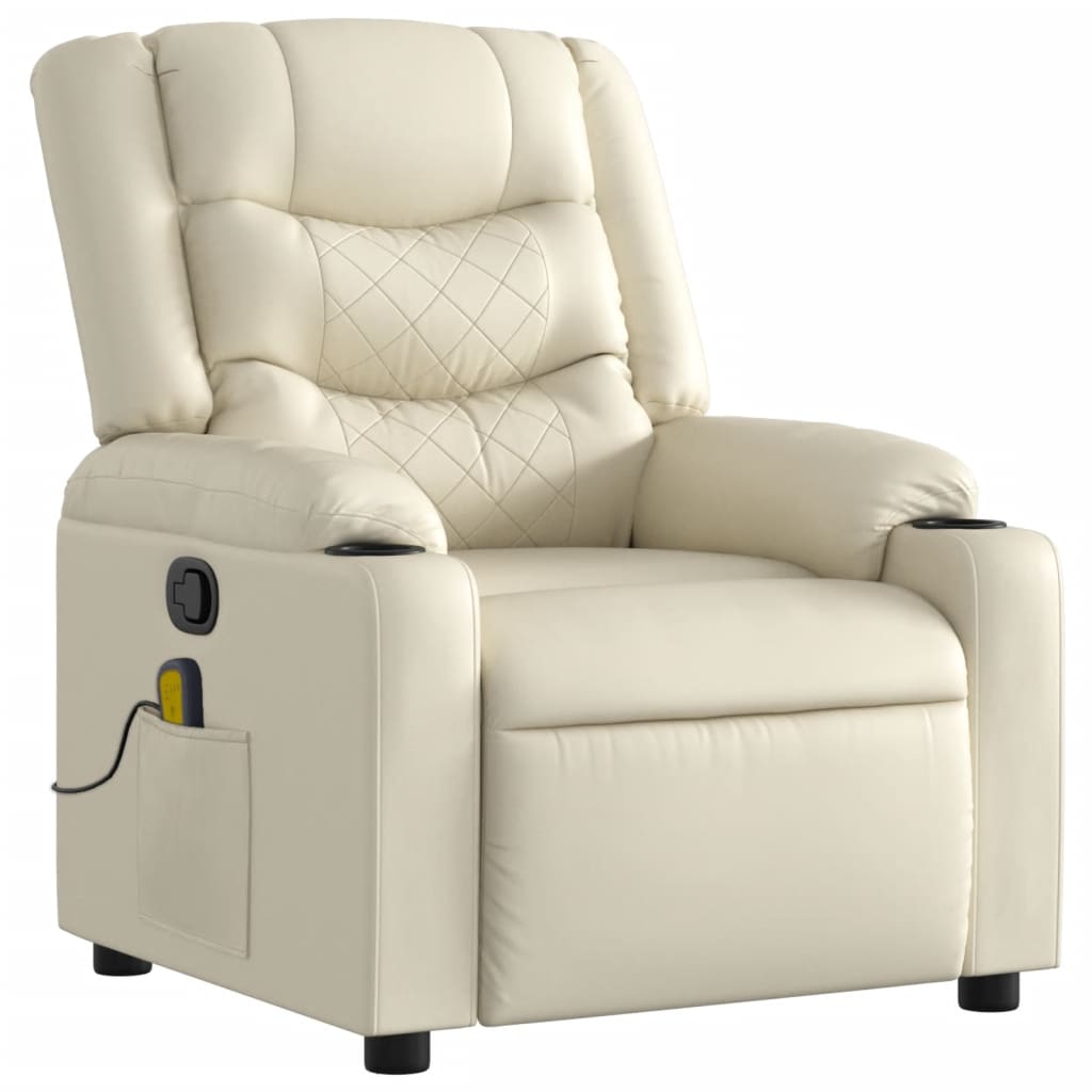 Massage-Relaxsessel, Kunstleder, Schwarz