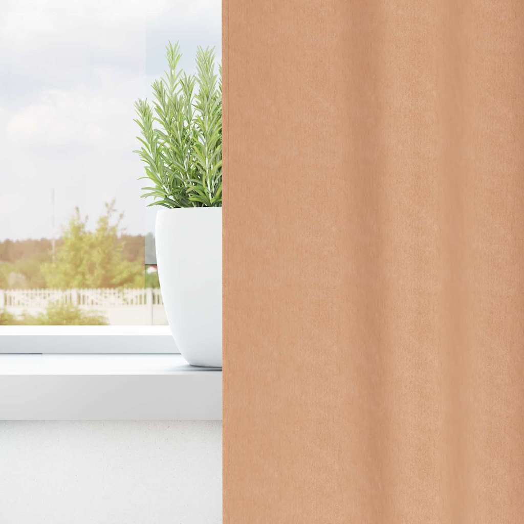 Verdunkelungs-Vorhänge mit Ringen 2 pcs Beige 140 x 140 cm