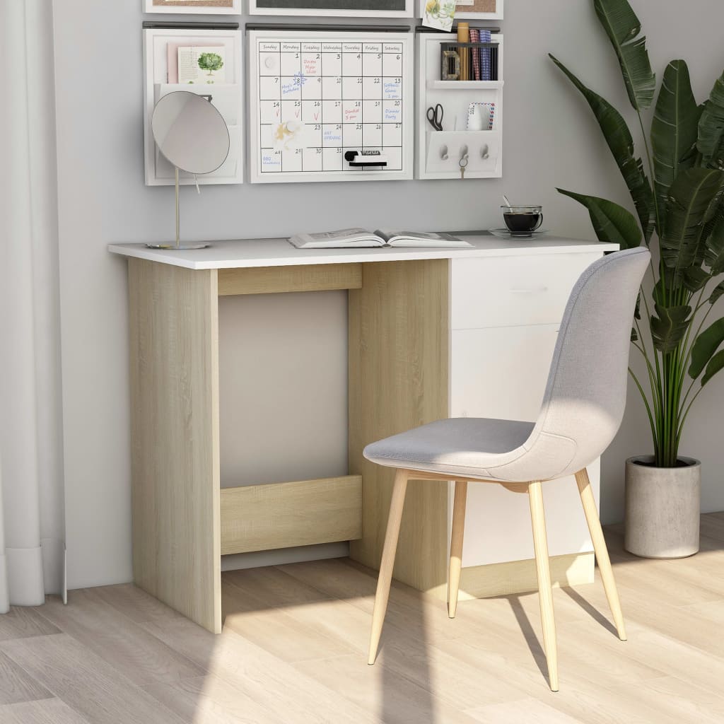 Schreibtisch Weiß 100×50×76 cm Holzwerkstoff