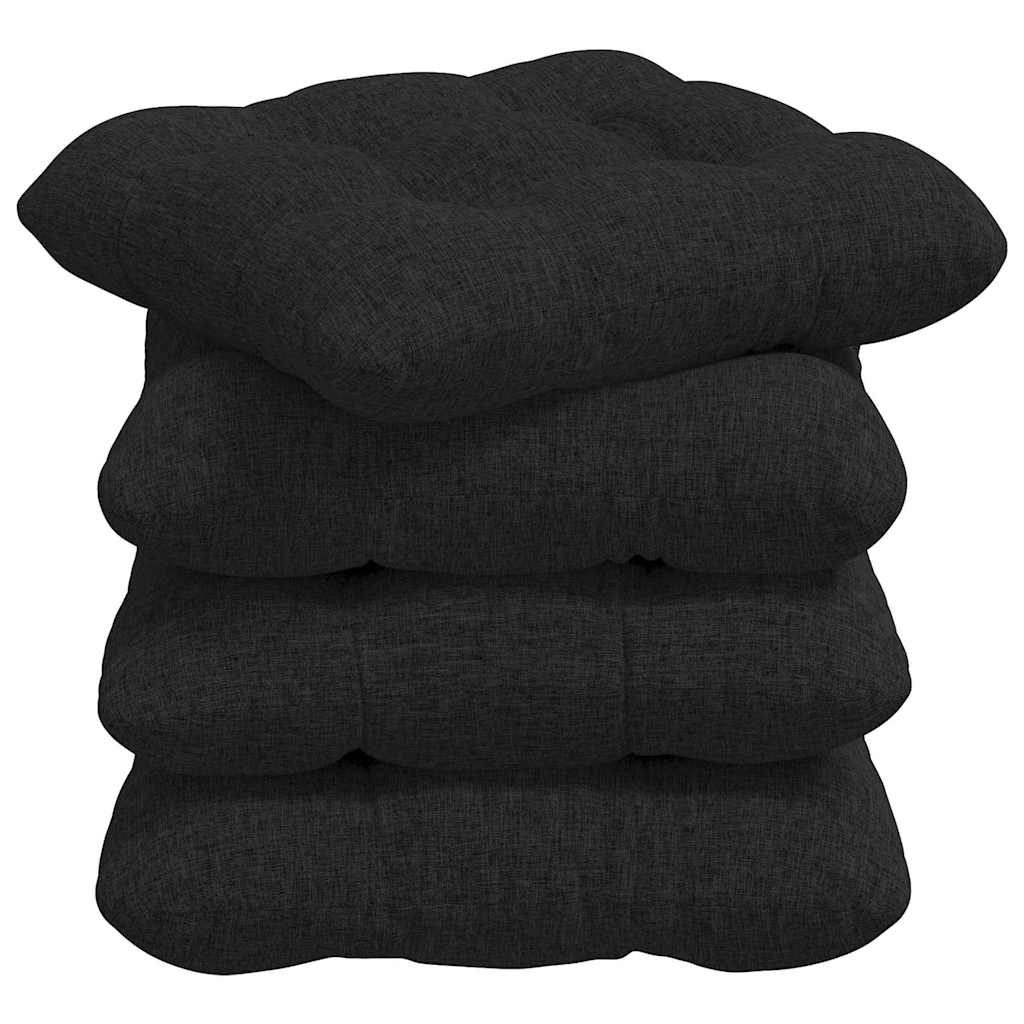 Sitzkissen 4 pcs Hellgrau 40 x 40 x 12 cm Stoff