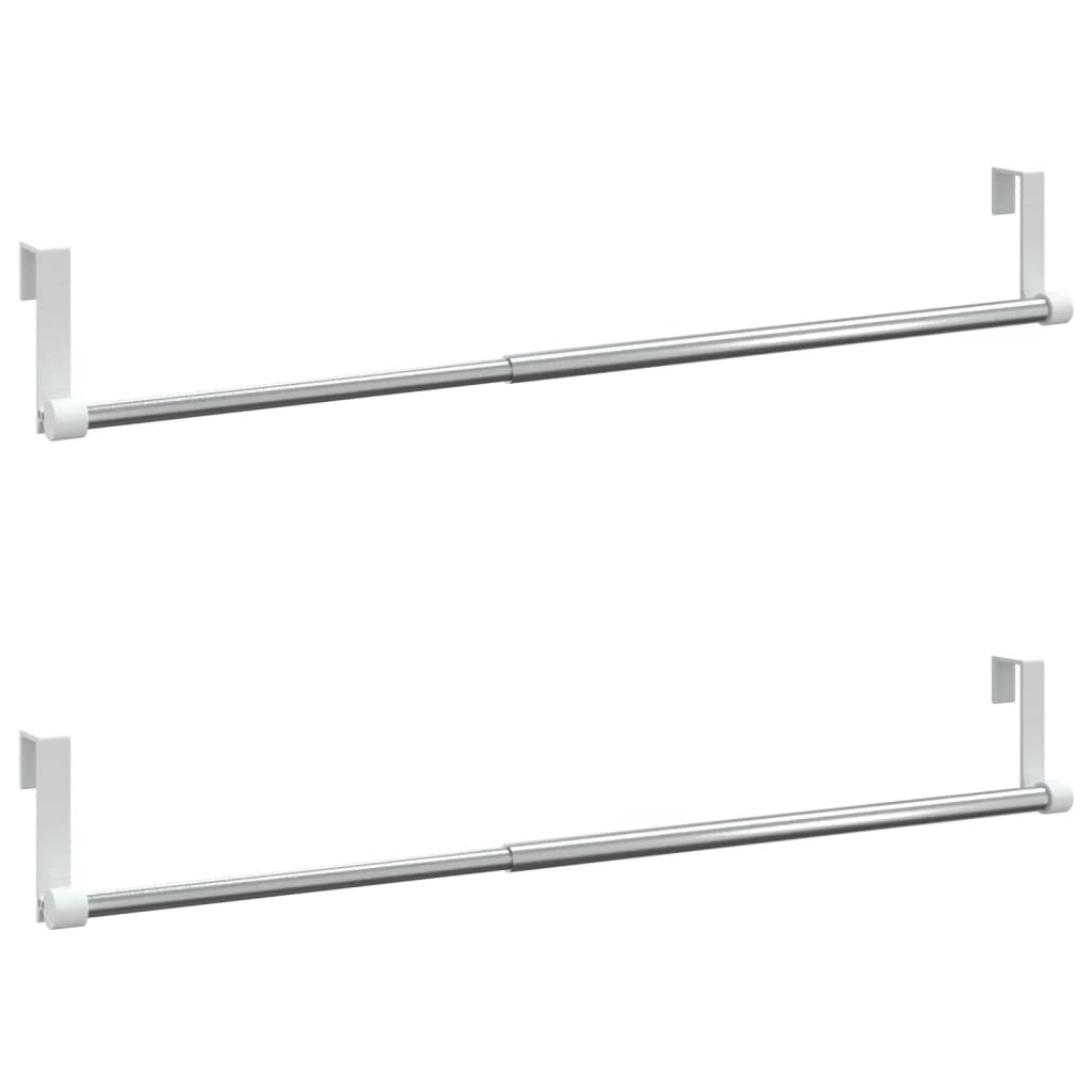 Gardinenstangen 2 Stk. Weiß und Silbern 40-60 cm Aluminium