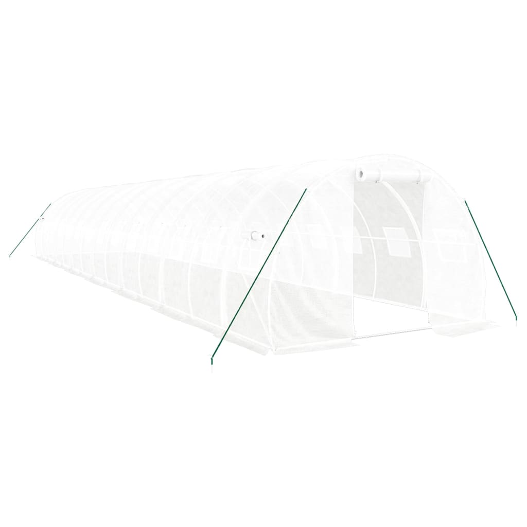 Gewächshaus mit Stahlrahmen Grün 48 m² 16x3x2 m