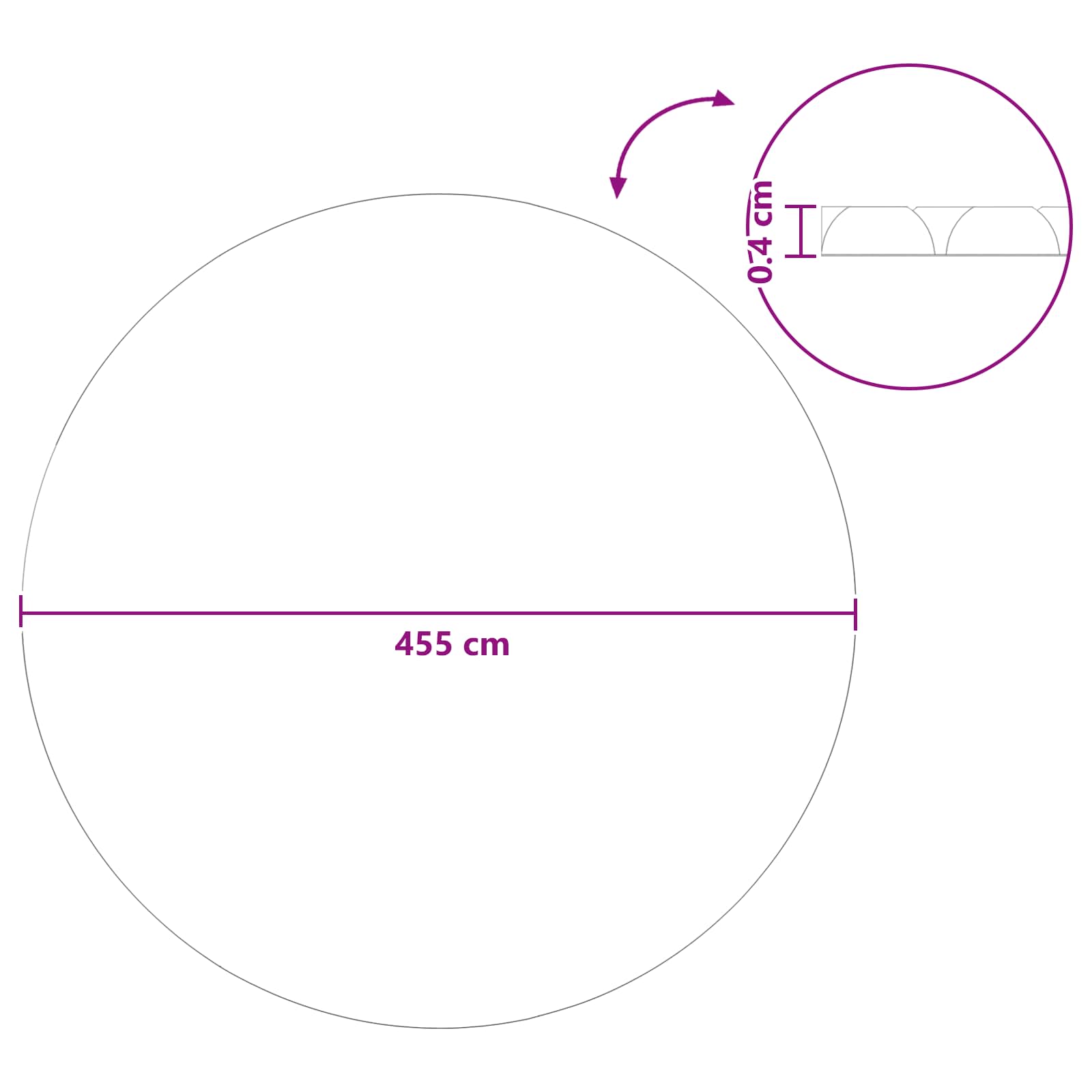Solar Poolabdeckung Hochwertig Ø 210 cm 200 μm Rund PE Schwarz