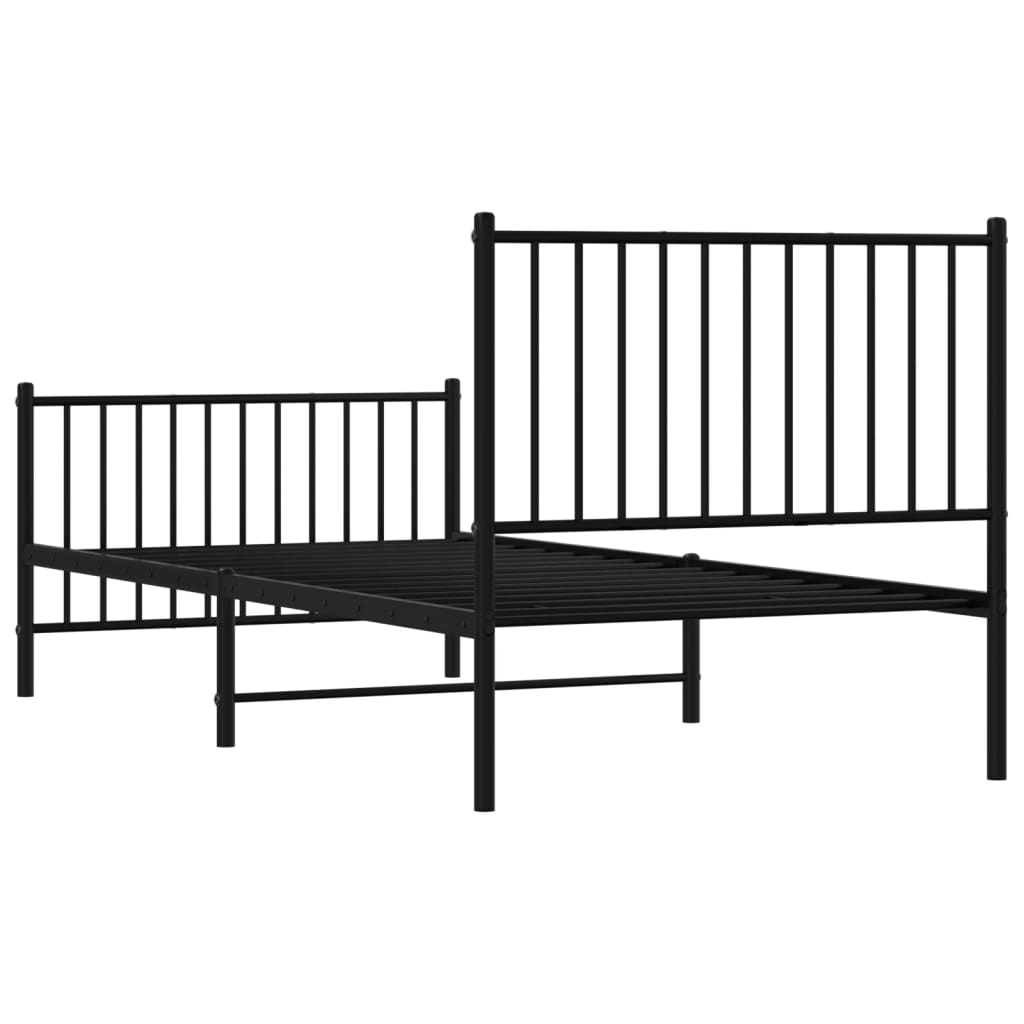 Bettgestell Metall Schwarz 75x190 cm