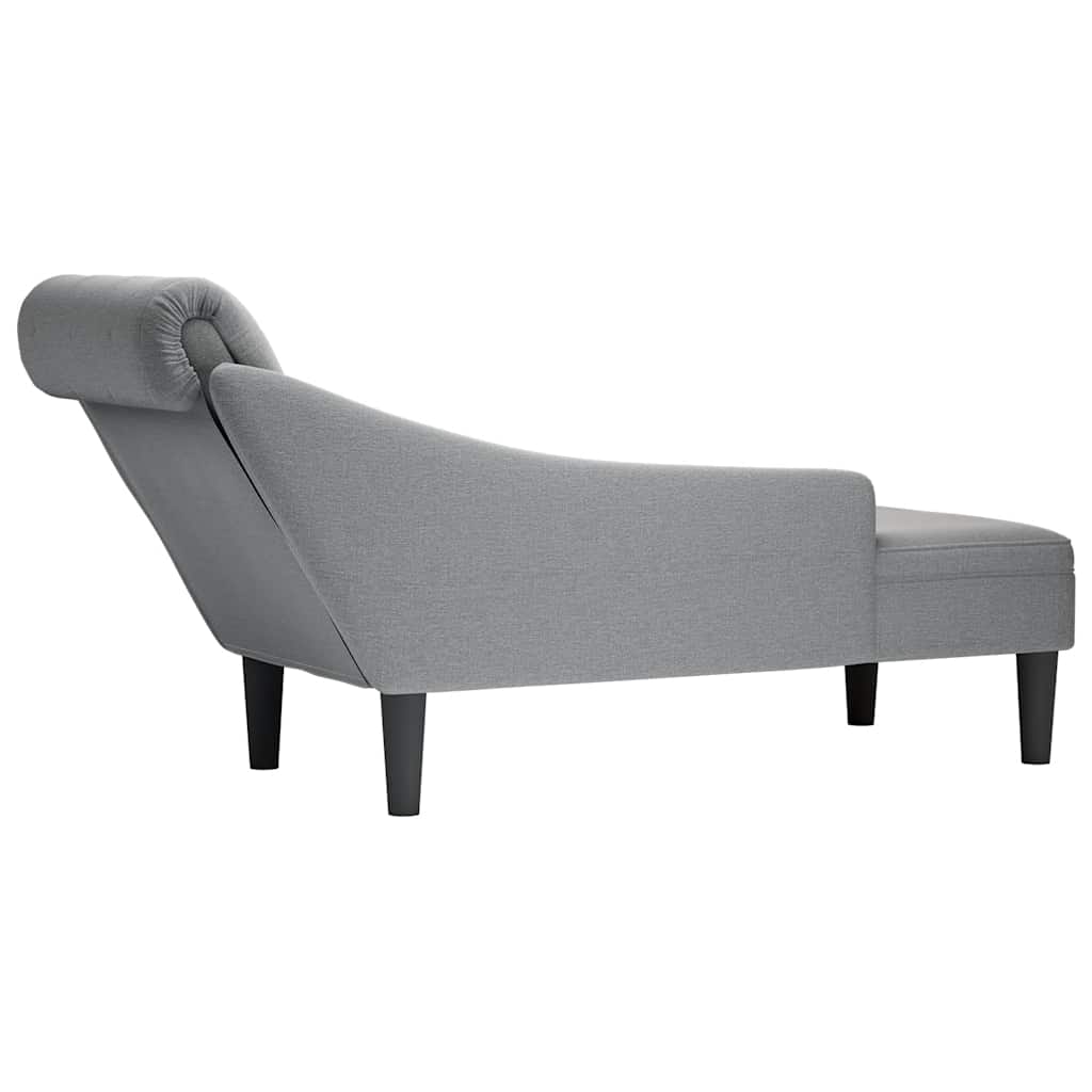 Chaiselongue mit Kissen und Rechter Armlehne Schwarz Stoff