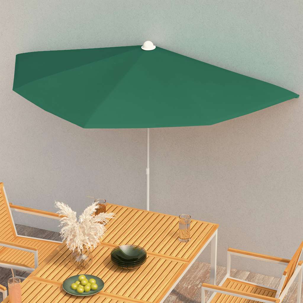 Halb-Sonnenschirm mit Mast 180x90 cm Anthrazit
