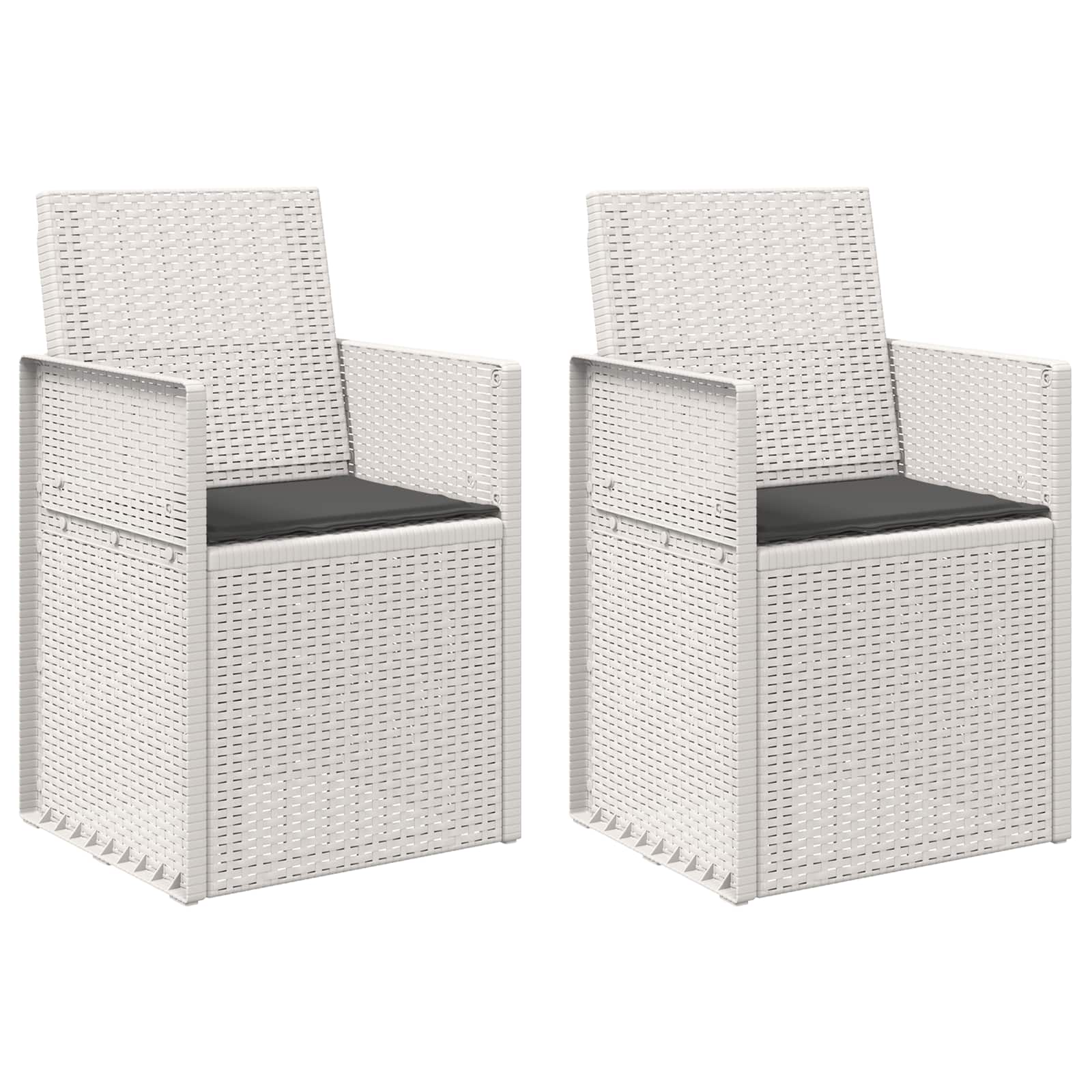 Garten Esszimmerstühle 2 pcs Weiß und Hellgrau PP