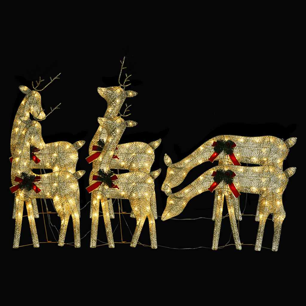 Weihnachtsdeko LED Rentiere 270x7x90 cm Golden Warmweiß