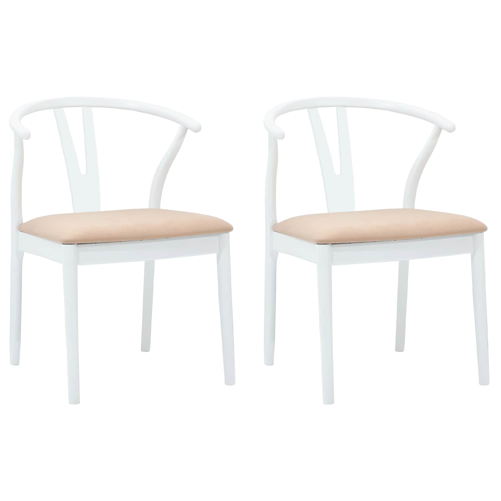 Esszimmerstuhl 2 pcs Hellbraun und hell Massives Gummiholz