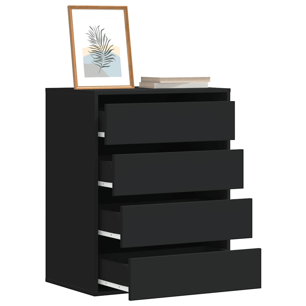Schubladenschrank Schwarz Eichen-Optik 41 x 40 x 58 cm