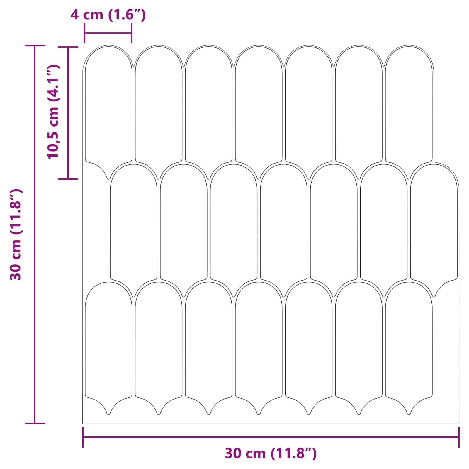 Federfliese 10 pcs Grau Marmor 30 x 30 cm Polyurethan und PET