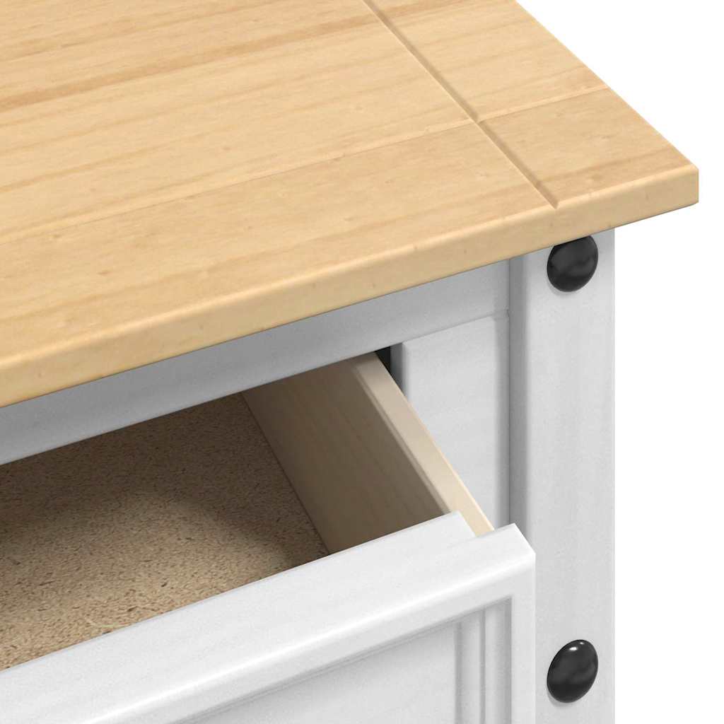 Beistelltisch Corona Weiß 115 x 46 x 73 cm Massives Kiefernholz