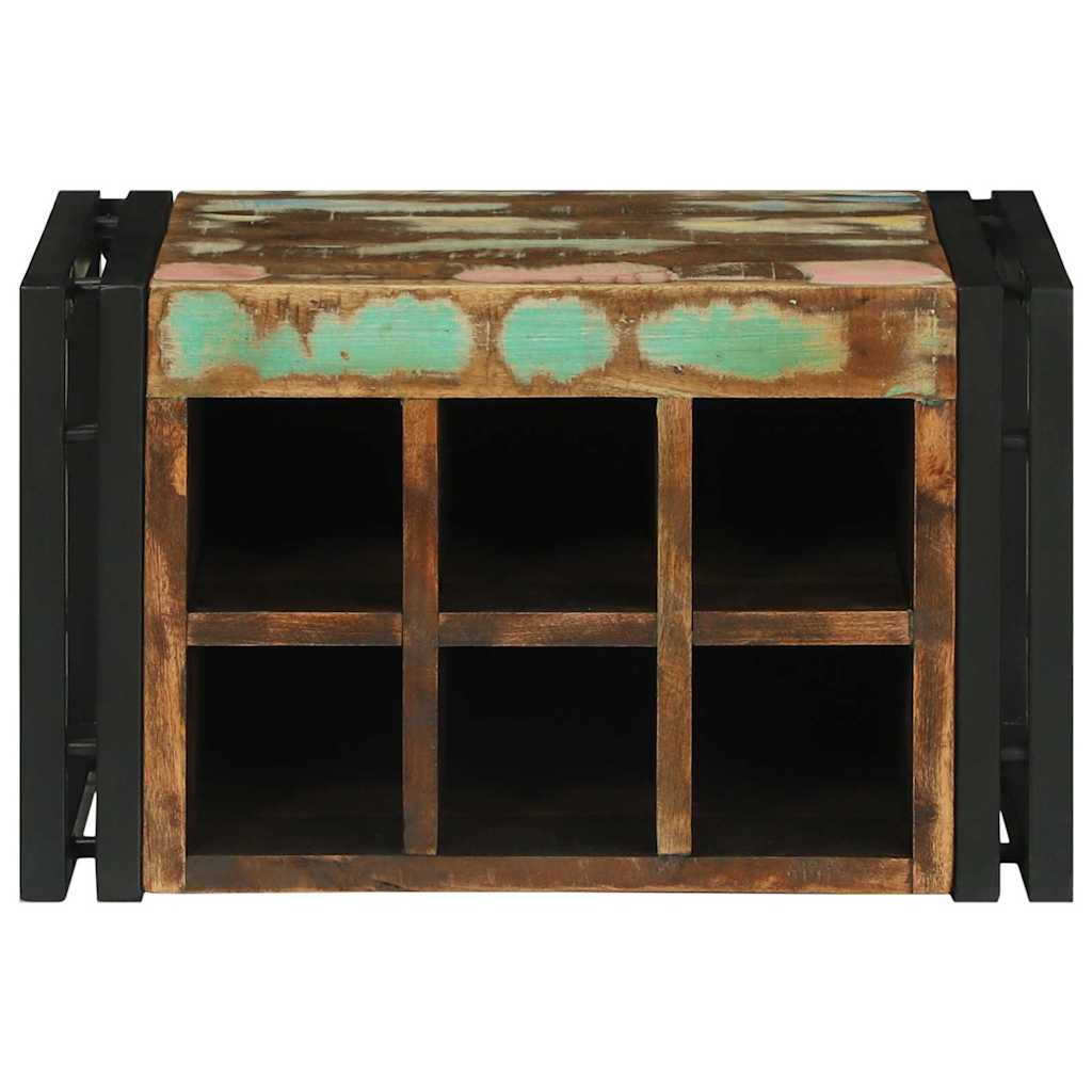 Weinregal Braun und Schwarz 35 x 35 x 39 cm Massivholz Mango