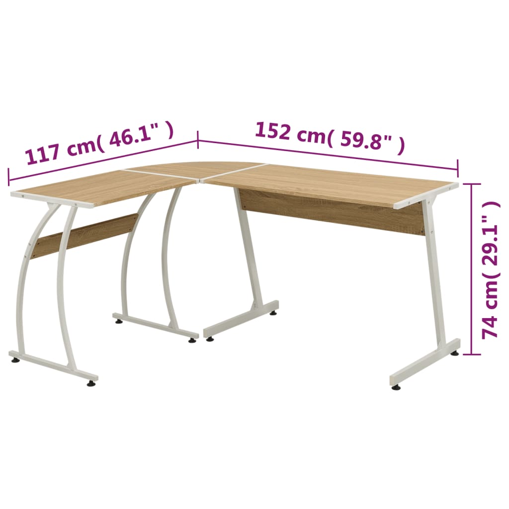 Eckschreibtisch Braun Holzwerkstoff