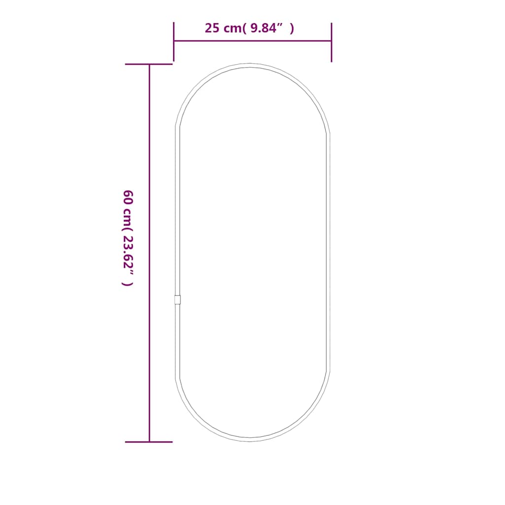 Wandspiegel Silbern 50x20 cm Oval