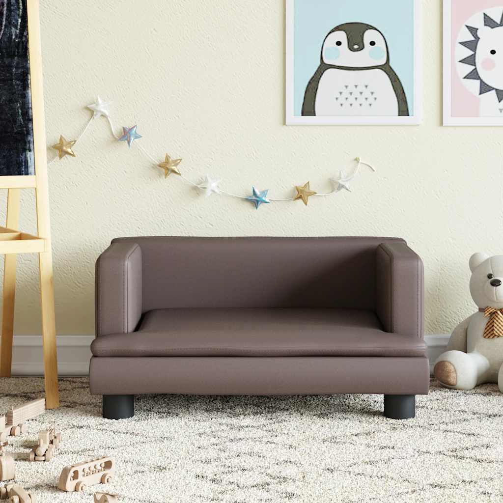 Kindersofa Schwarz 60x40x30 cm Kunstleder