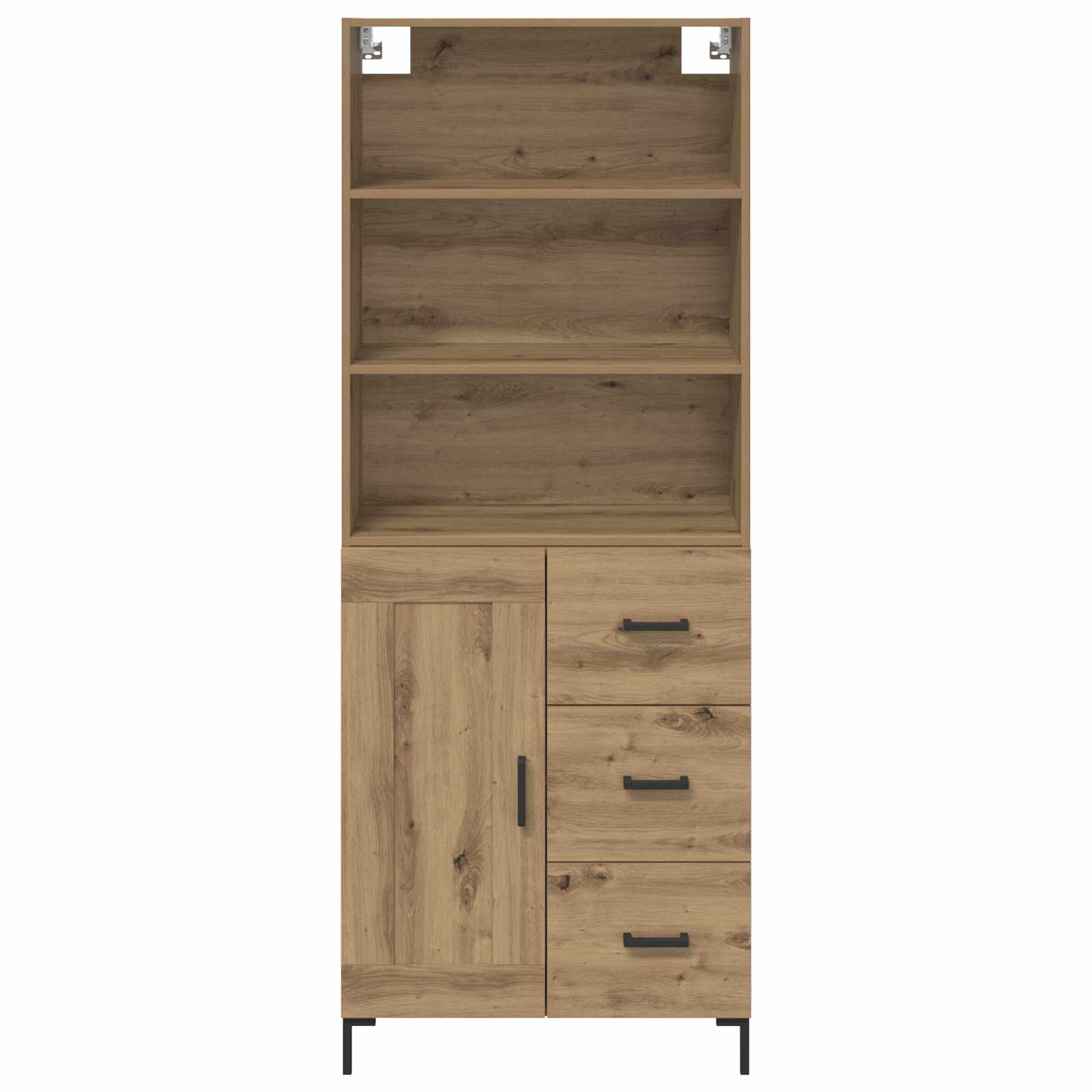 Highboard Hochglanz-Weiß 69,5x34x180 cm Holzwerkstoff