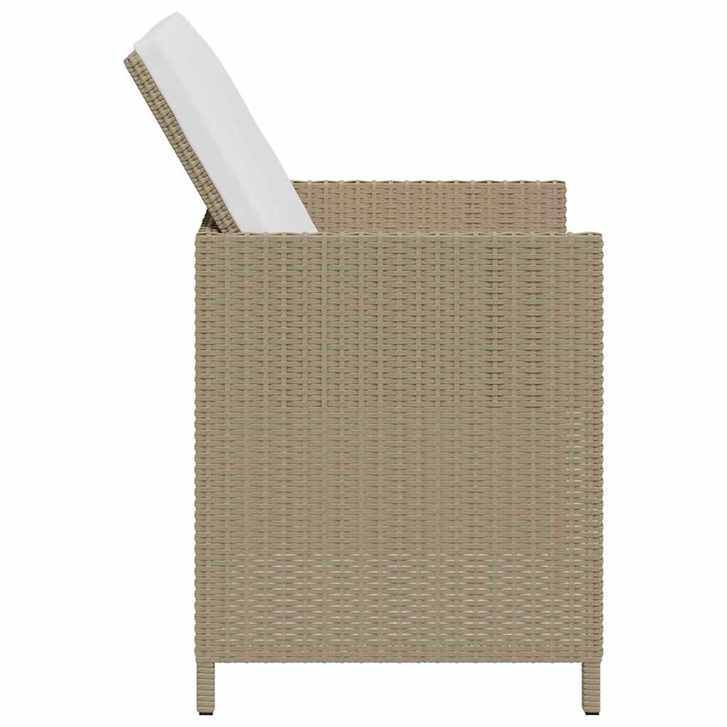 4-tlg. Gartenstuhl und Hocker Set Poly Rattan Schwarz