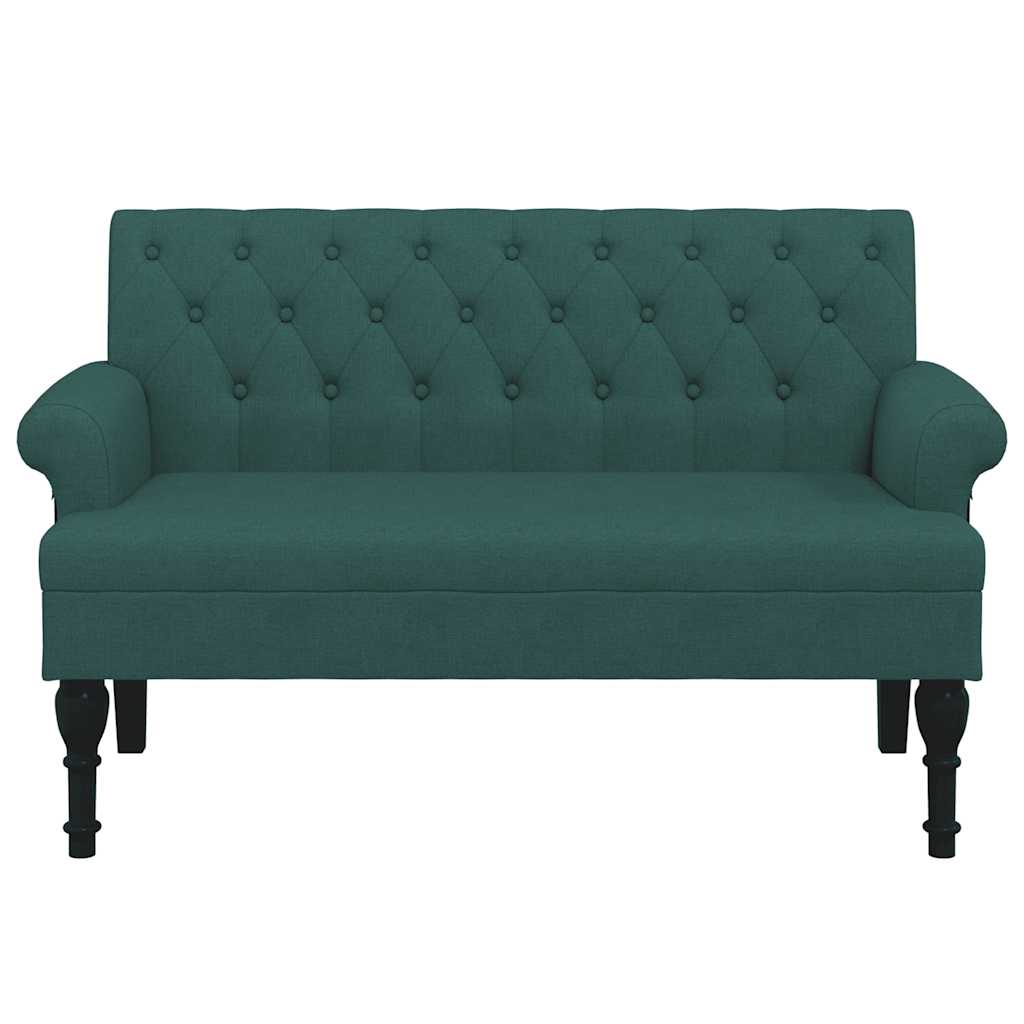 Bank mit Rückenlehne Dunkelgrau 120 x 62 x 75,5 cm Stoff