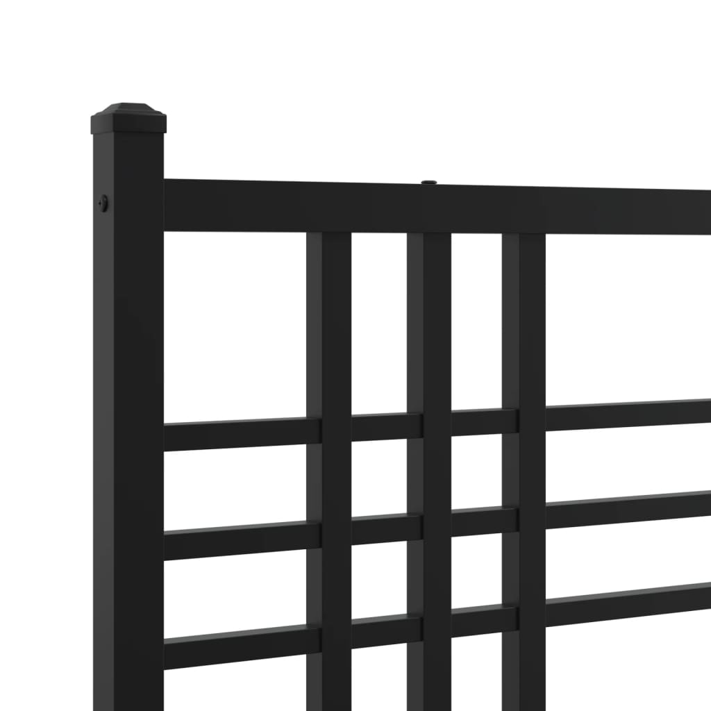 Bettgestell mit Kopf- und Fußteil Metall Schwarz 90x200 cm