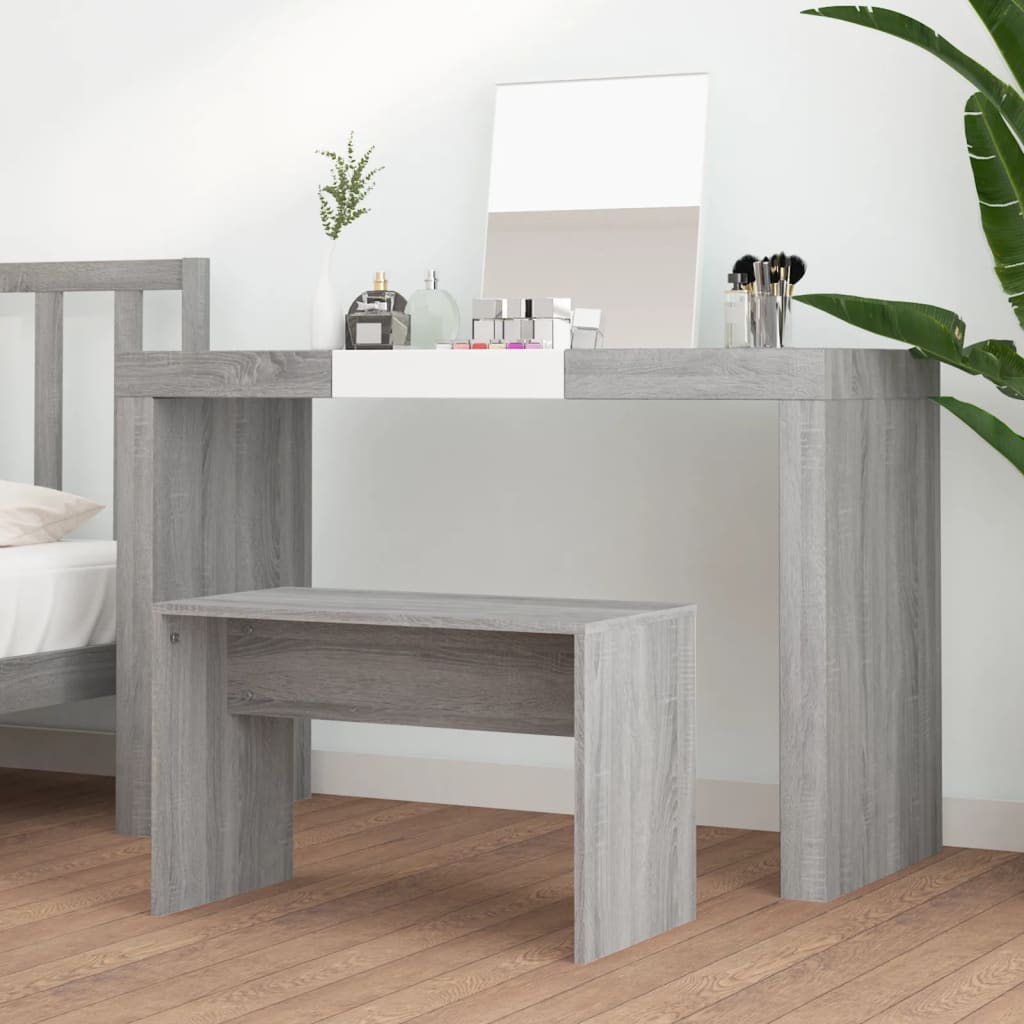 Schminkhocker Weiß 70x35x45 cm Holzwerkstoff