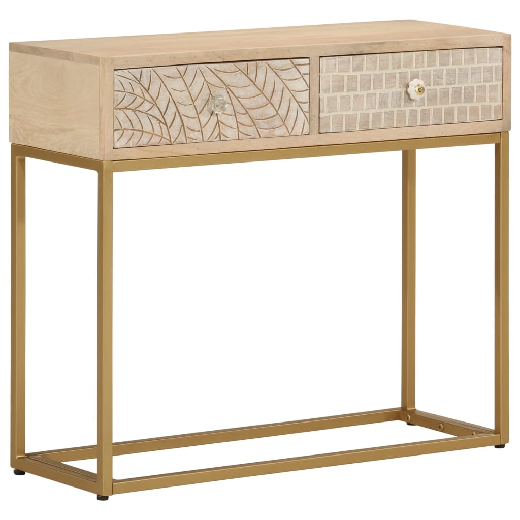 Nachttisch 40x30x50 cm Massivholz Mango und Eisen