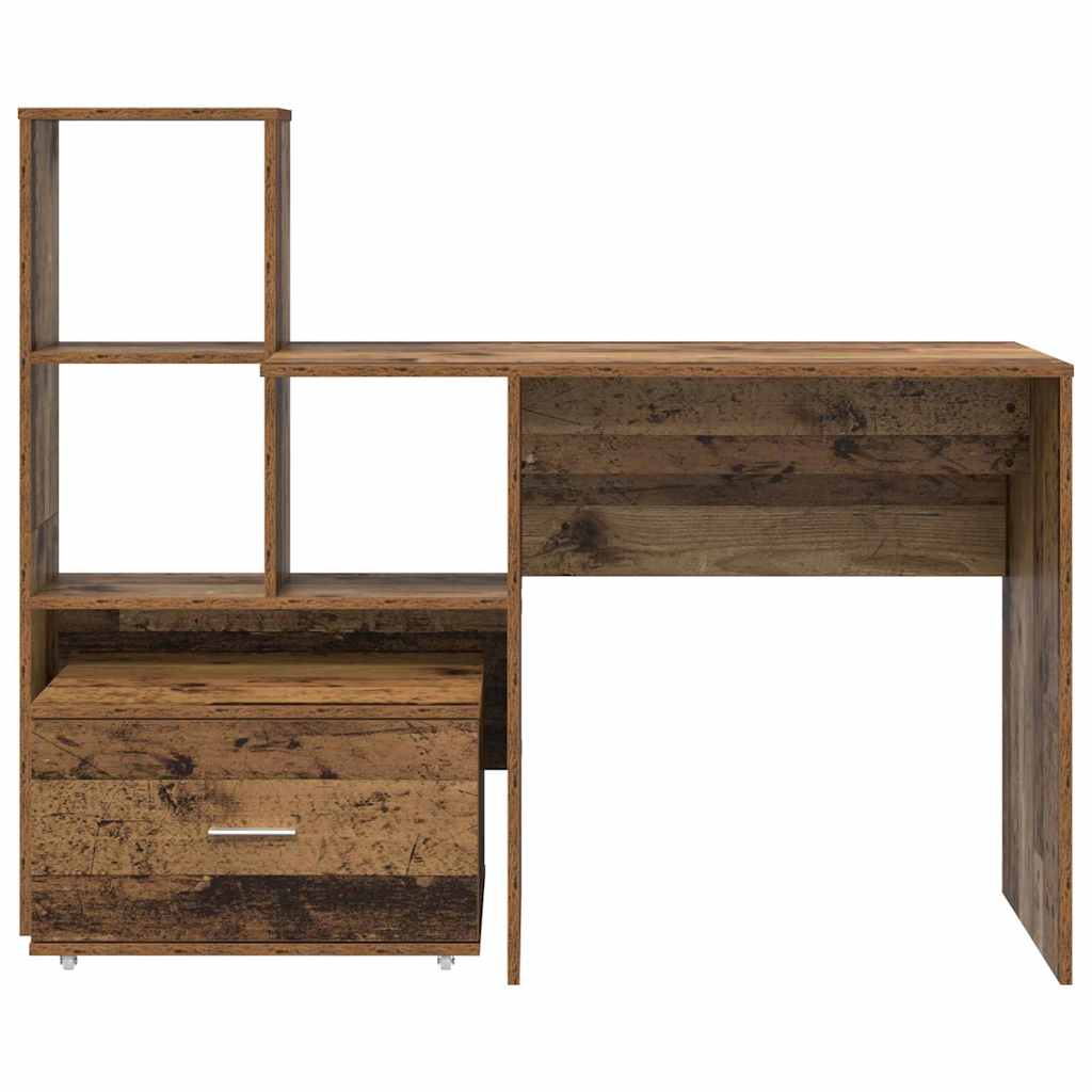 Schreibtisch mit Regal Weiß 131,5 x 50 x 106,5 cm Holzwerkstoff