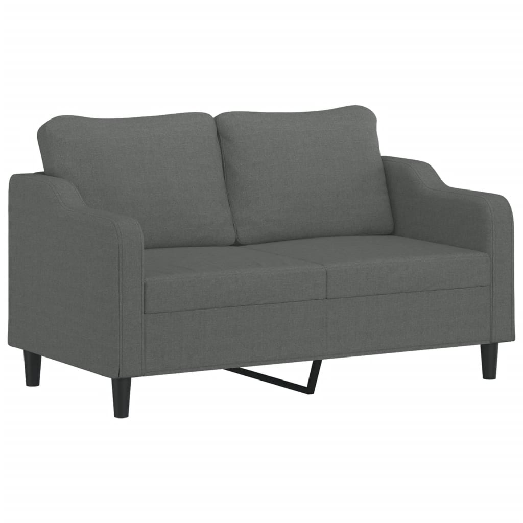 2-Sitzer-Sofa mit Zierkissen Braun 120 cm Stoff
