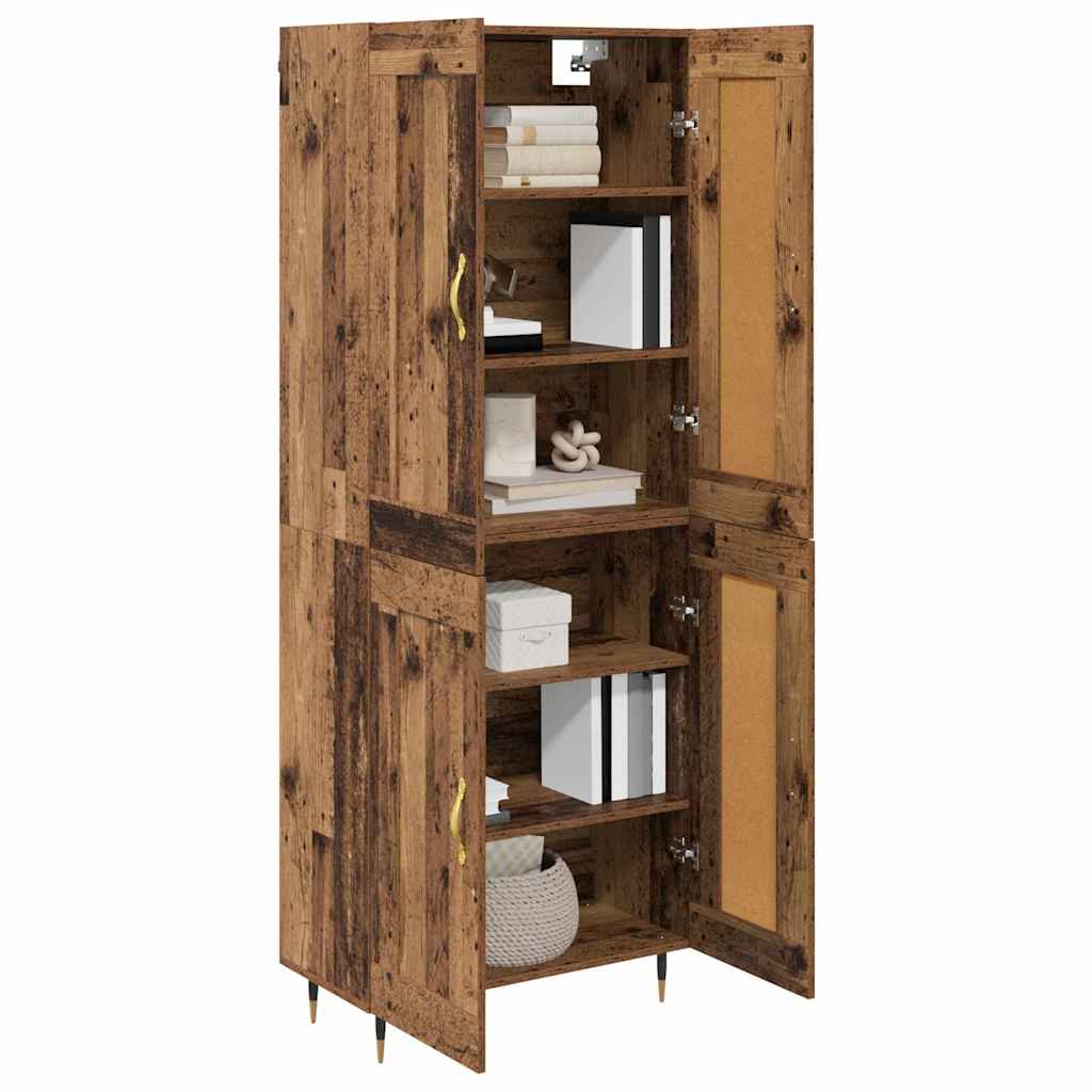 Highboard Betongrau 69,5x34x180 cm Holzwerkstoff