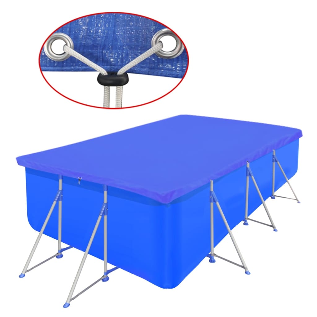 Poolabdeckungen 2 Stk. PE Rechteckig 90 g/m² 394x207 cm