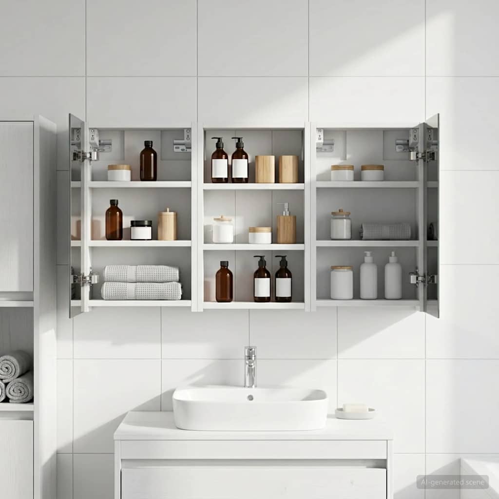 Badezimmerschrank-Set 3 pcs 80 x 10,5 x 50 cm Holzwerkstoff