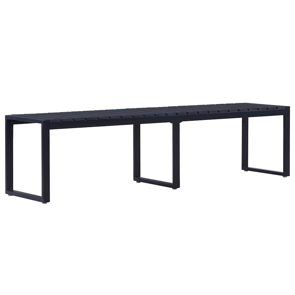 Gartenbank 120,5 cm PS-Platte Schwarz