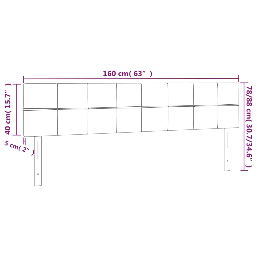Kopfteil Hellgrau 80x5x118/128 cm Samt