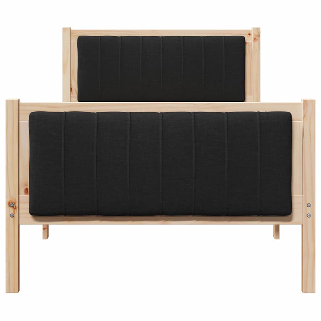 Bettgestell Braun und hellgrau 200 x 200 cm Massivholz Kiefer