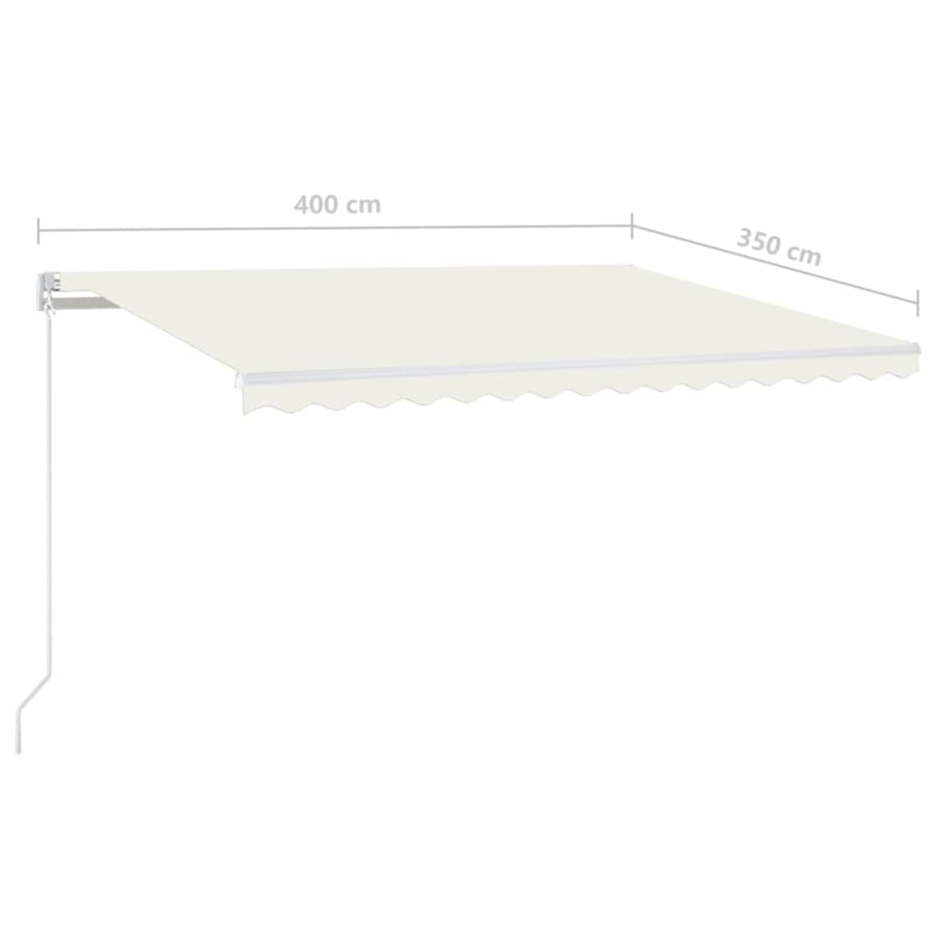 Markise Manuell Einziehbar mit LED 300x250 cm Blau und Weiß