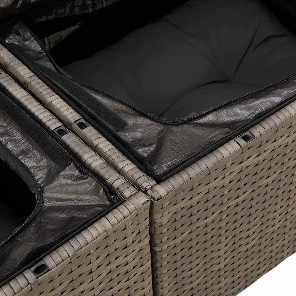 Garten Essgruppe mit Kissen 6 pcs Schwarz und Creme