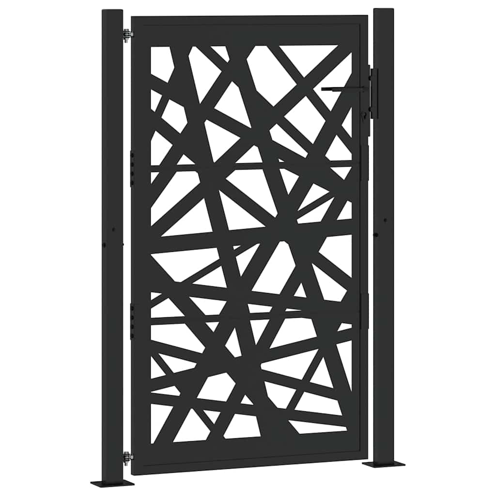 Gartentor Schwarz 100x100 cm Stahl Lichtdesign