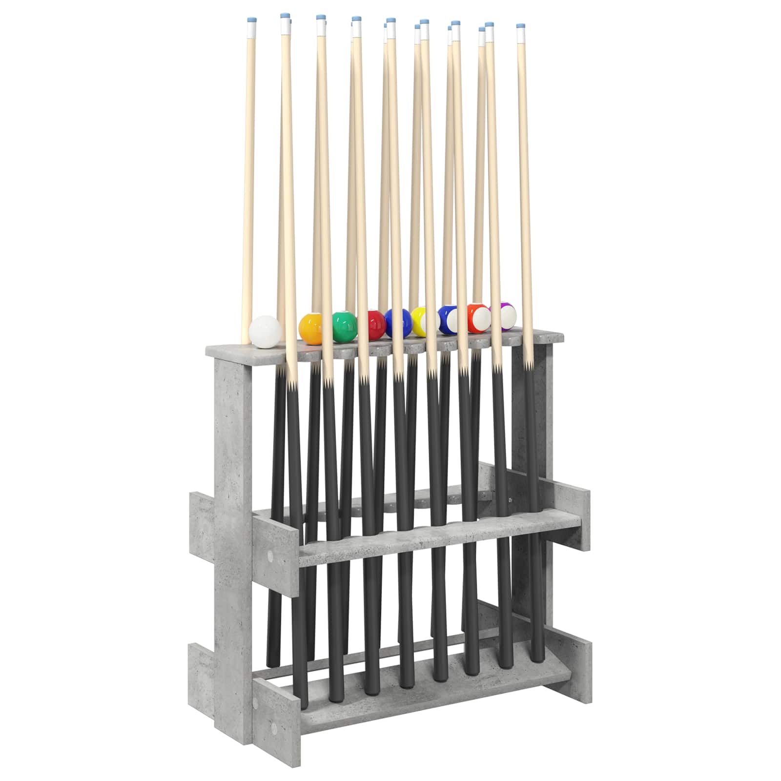 Billardqueue-Ständer Holzwerkstoff 60 x 35 x 60 cm Weiß