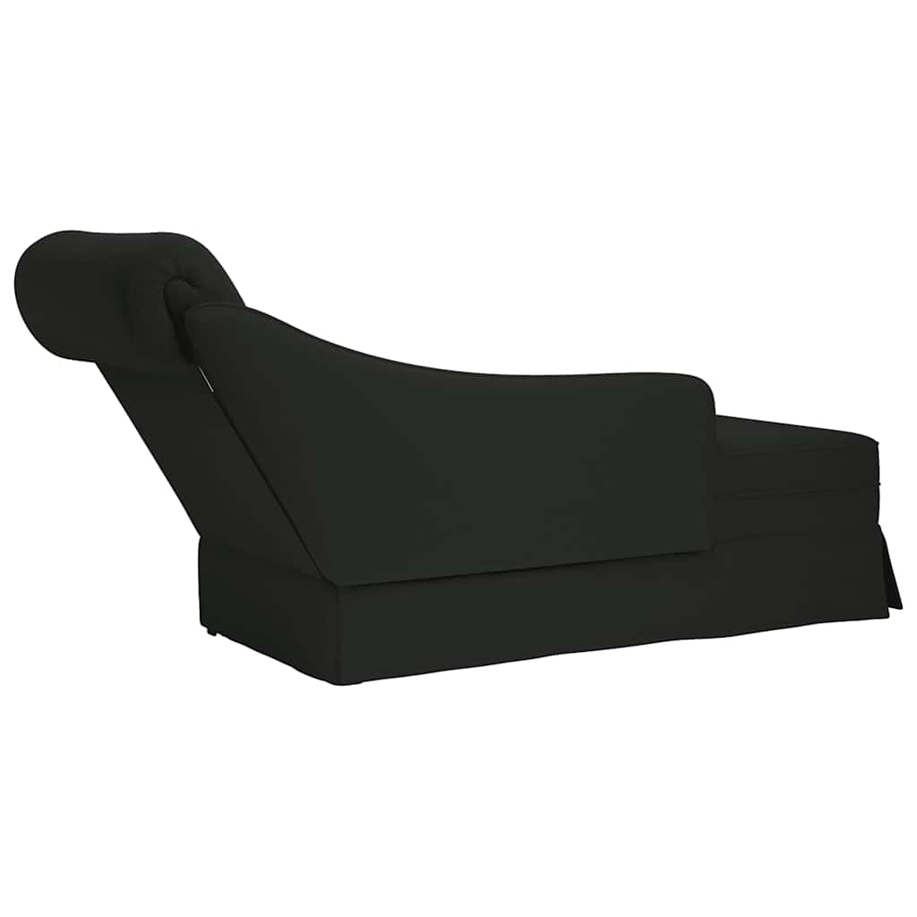 Chaiselongue mit Nackenrolle und Rechter Armlehne Blau Samt
