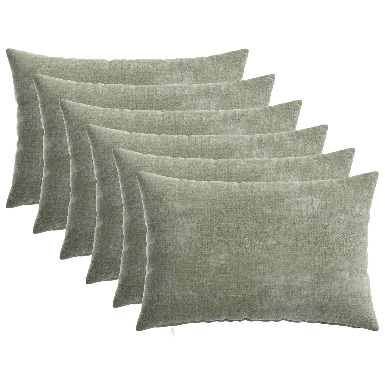 Kissenbezug 6 Stk. HEERLEN Dunkelgrau 30 x 30 cm Chenille-Stoff