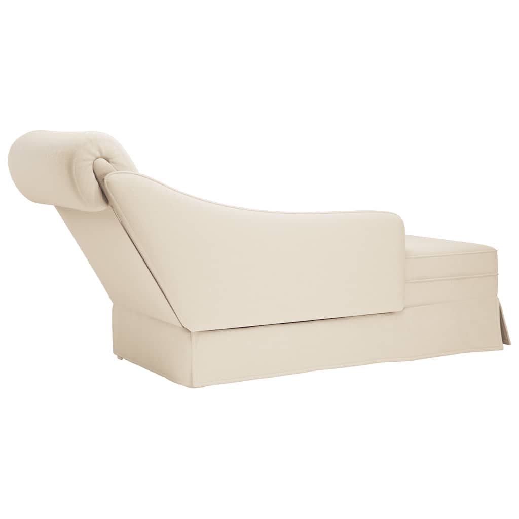 Chaiselongue mit Nackenrolle und Rechter Armlehne Blau Samt