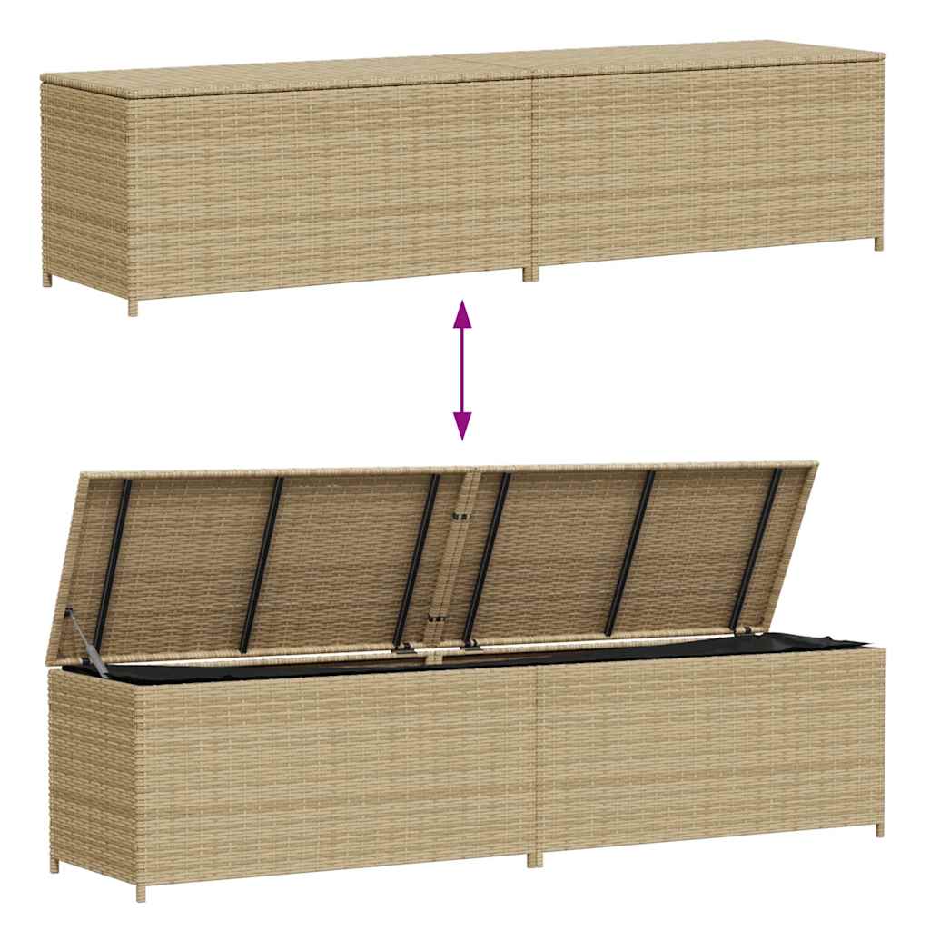 Gartentruhe Schwarz 283L Poly Rattan