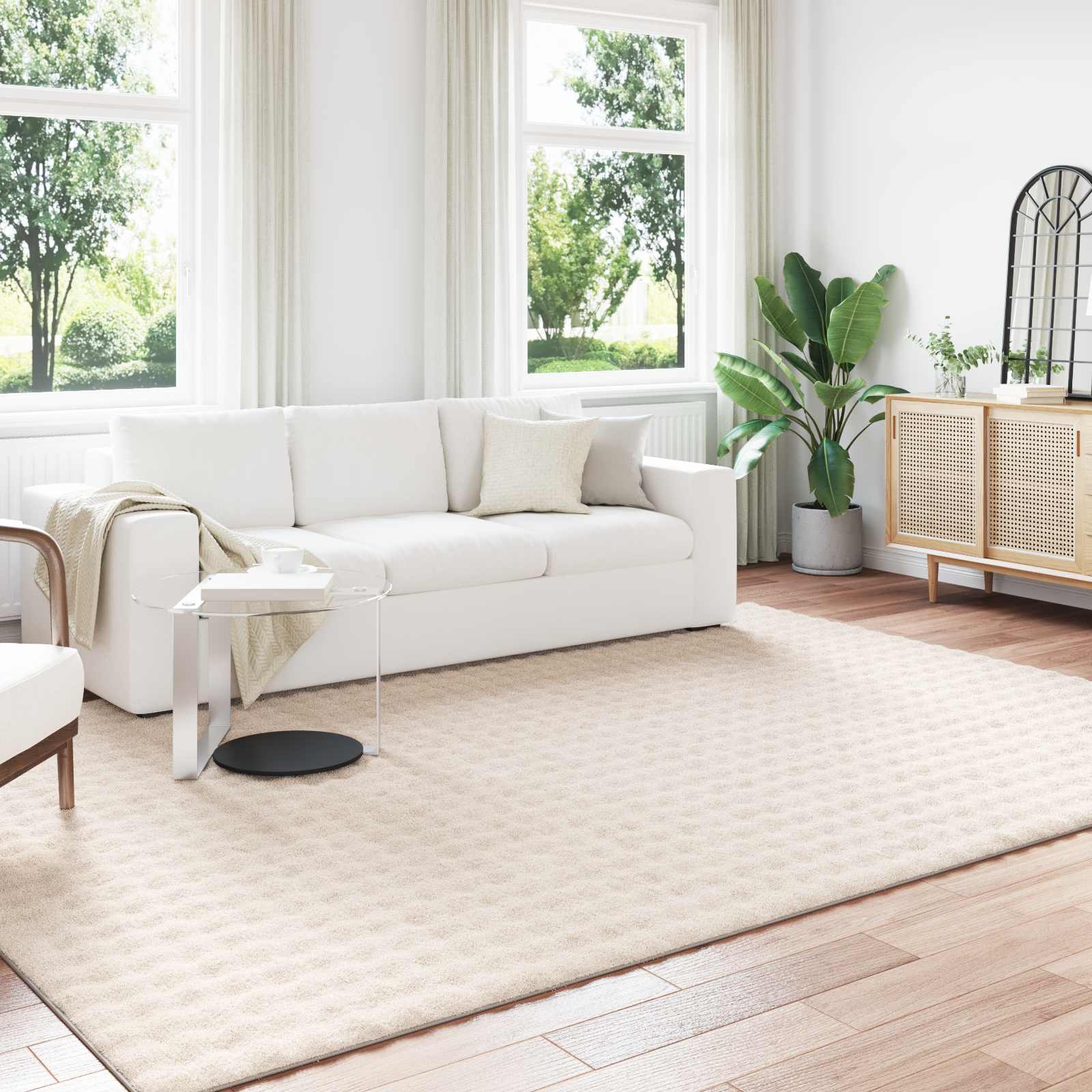 Bereichsteppiche Rechtwinklig SIROLO Creme 150 x 80 cm