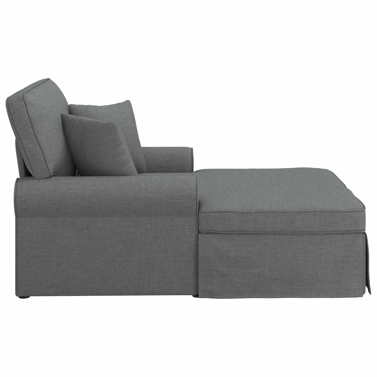 Chaise Lounge mit Rock mit Kissen 3 pcs Hellgrau Stoff