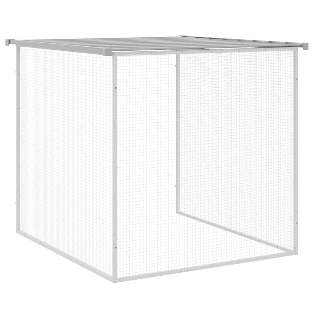 Hühnerkäfig mit Dach Anthrazit 203x98x90 cm Verzinkter Stahl