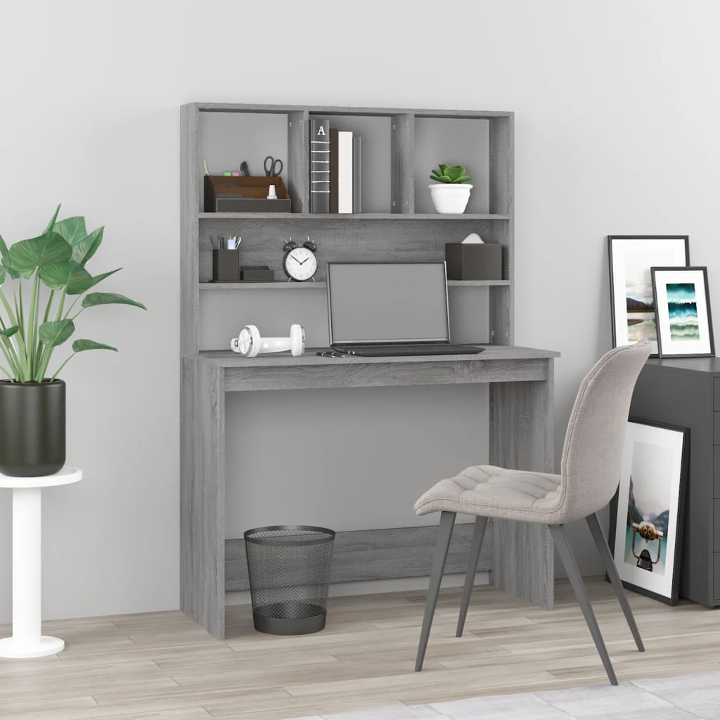 Schreibtisch mit Regal Weiß 102x45x148 cm Holzwerkstoff