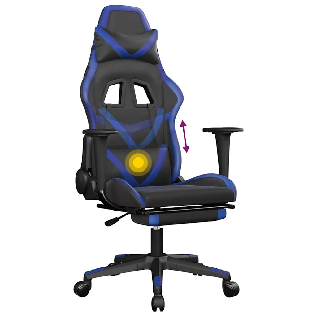 Gaming-Stuhl mit Massagefunktion Schwarz und Grün Kunstleder