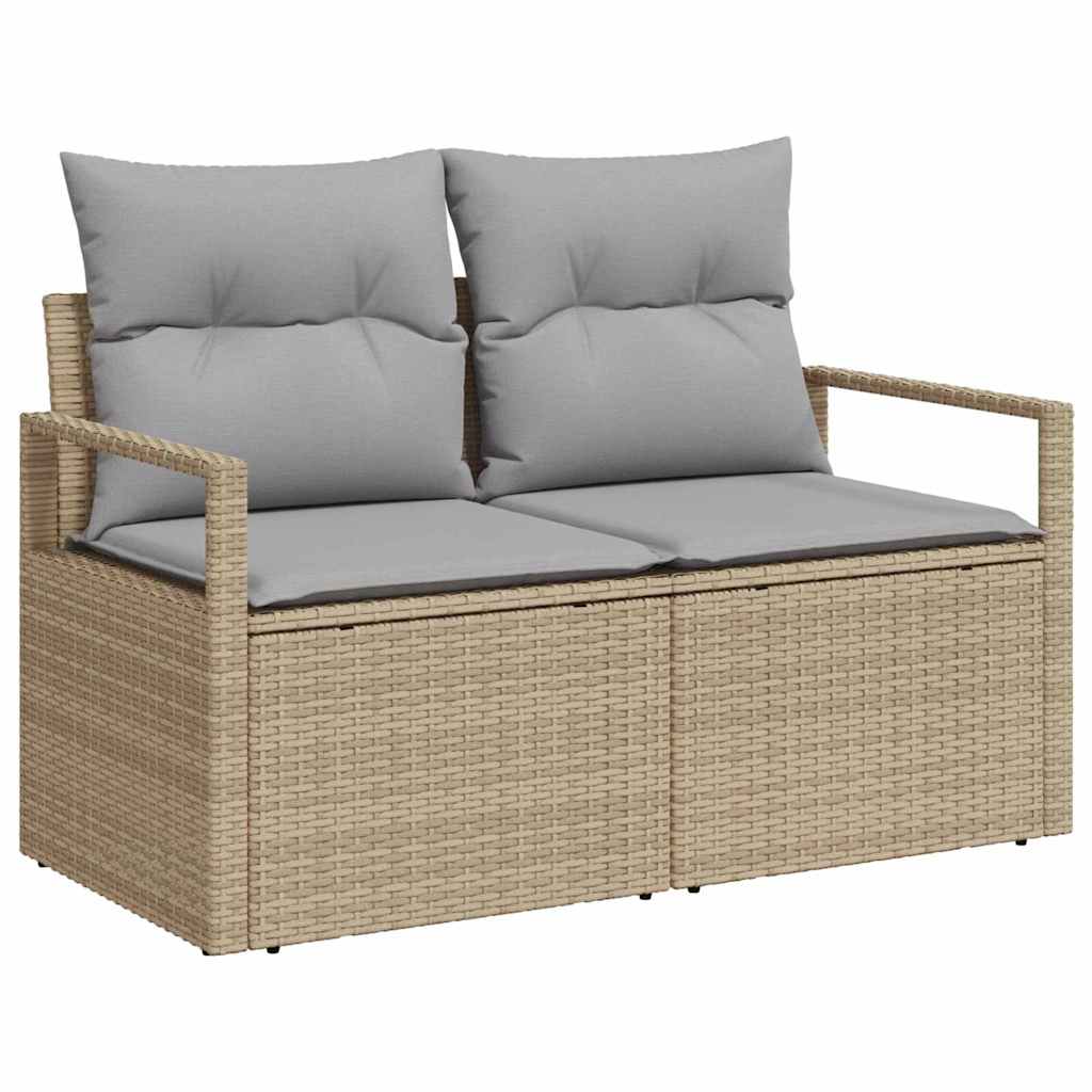Garten Essgruppe mit Kissen 9 pcs Schwarz und Creme