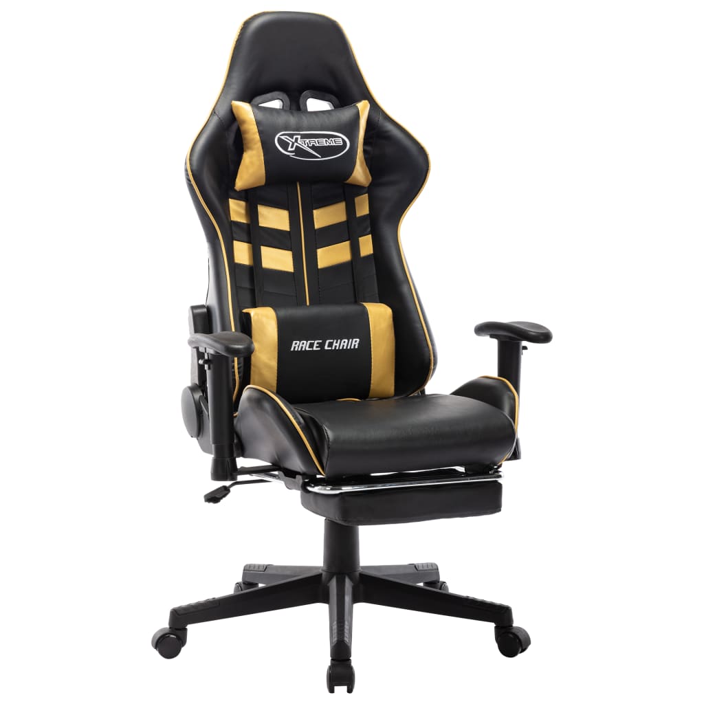 Gaming-Stuhl Schwarz und Blau Kunstleder